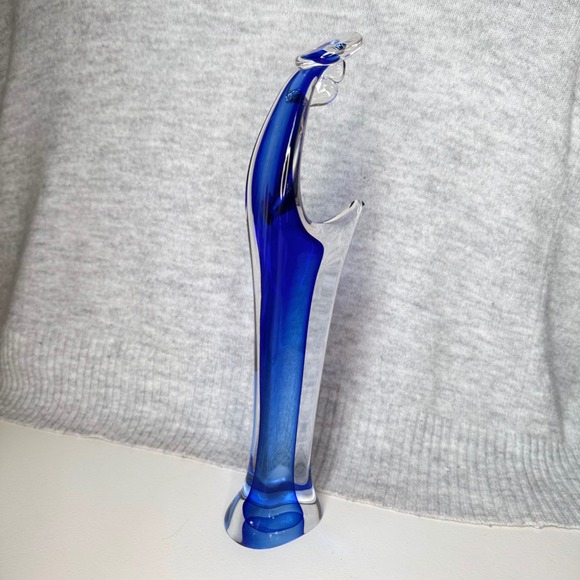 Other - Vintage Cobalt Blue Sommerso Art Glass Abstract Madonna Figurine Sculpture 12.5"